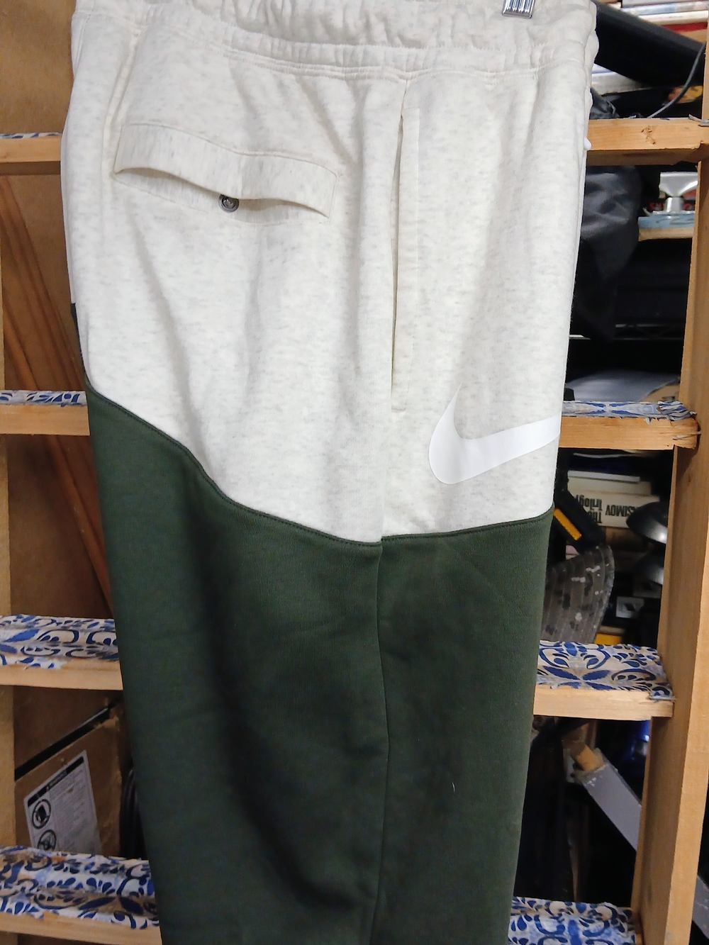 Nike Cream & Olive Green Colorblock Joggers - Picture 6 of 10